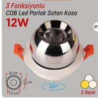 220 V 12W SMD LED SPOT GÜMÜŞ+BEYAZ KASA 3 FONKSİYO 1